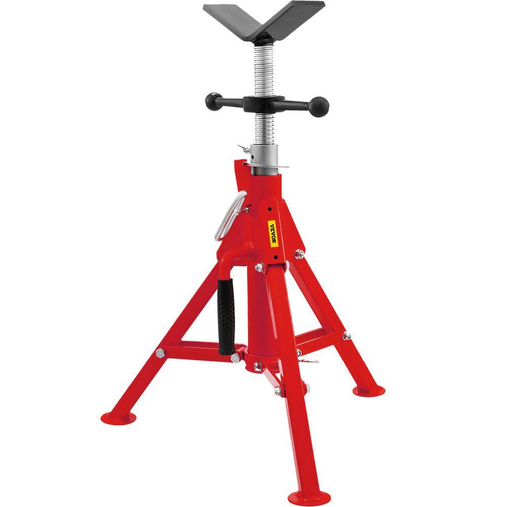 VEVOR V Head Pipe Stand 18 in. to 12 in. Capacity Adjustable Height 20 in. to 37 in. Pipe Jack Stands 2500 lbs. Load Capacity GJ1107CGJ-VX00001V0