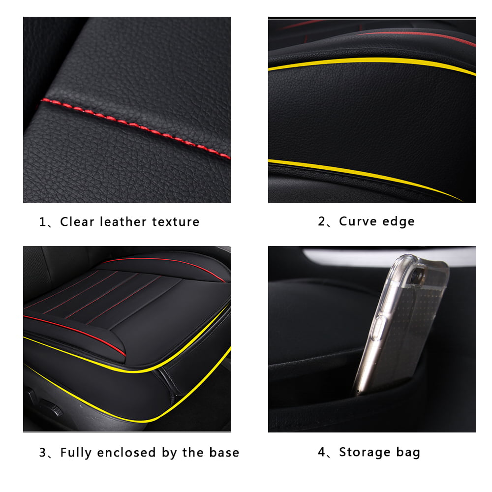 OTOEZ PU Leather Car Front Seat Covers Cushion Protector Mat Full Surround