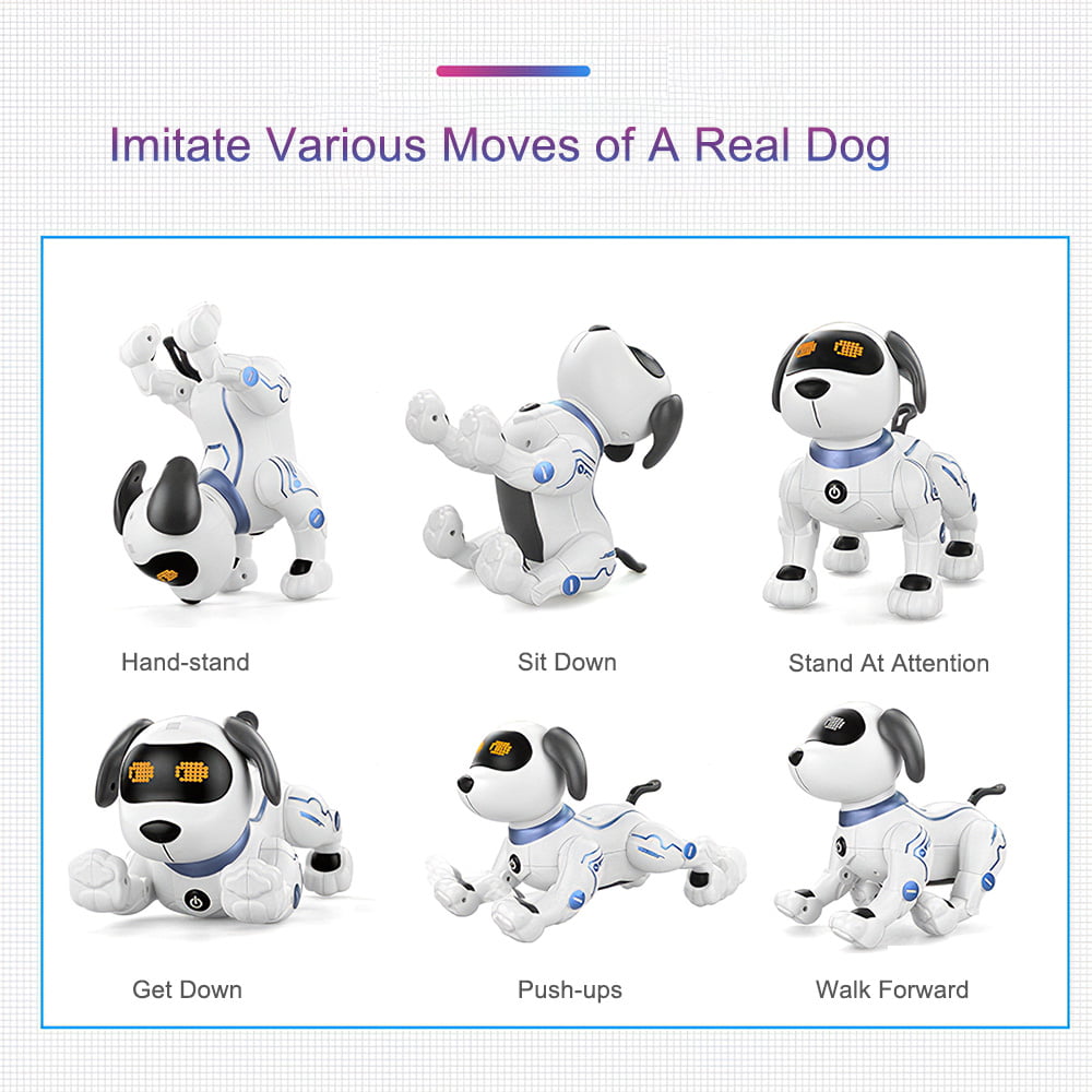 LE NENG TOYS K16A Electronic Pets Robot Dog Stunt Dog Voice Command Programmable Touch Sense Music Toy for Kids Birthday Christmas Gift