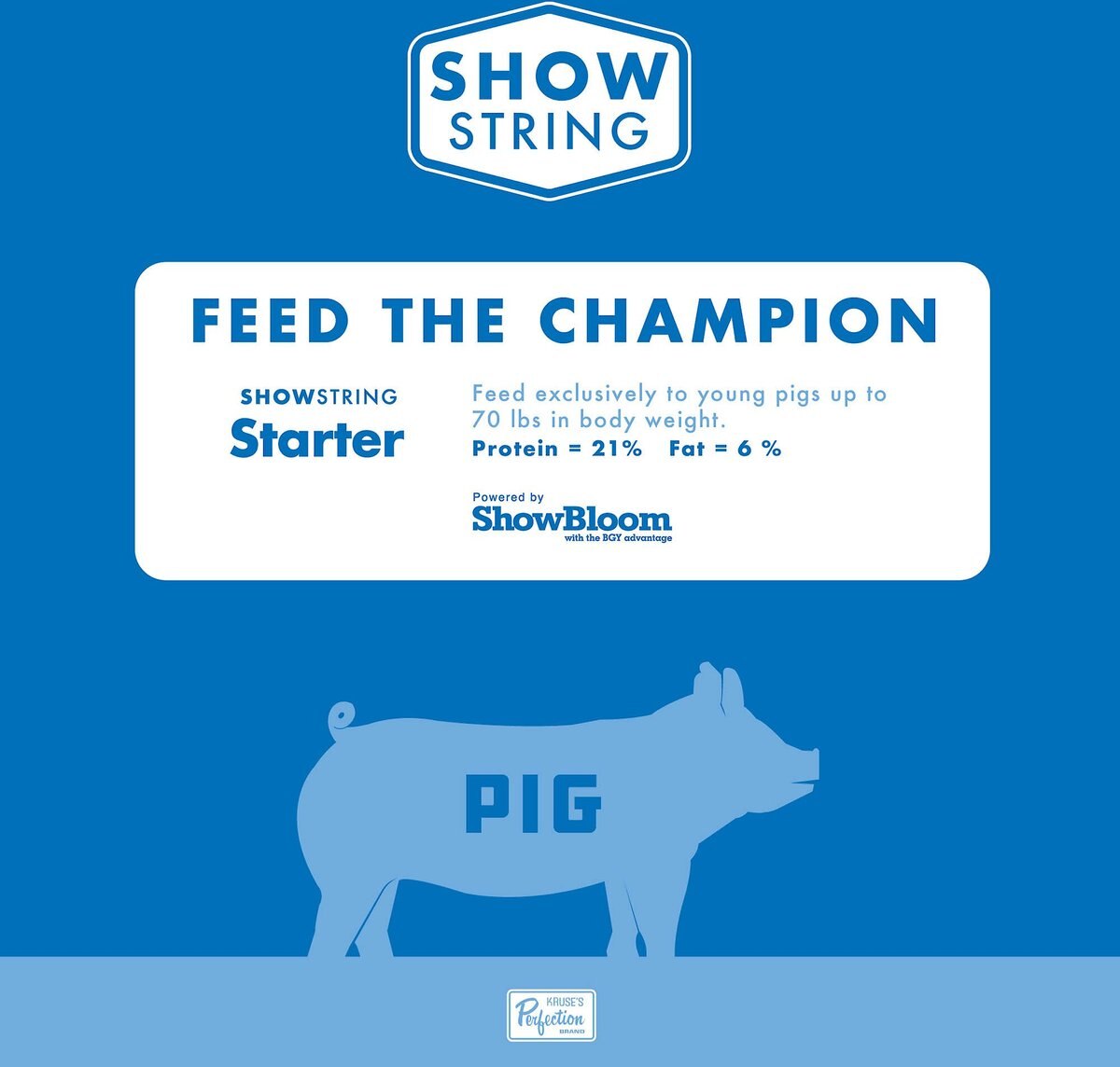 Show String Show Feed Starter 21% Pig Food， 50-lb bag