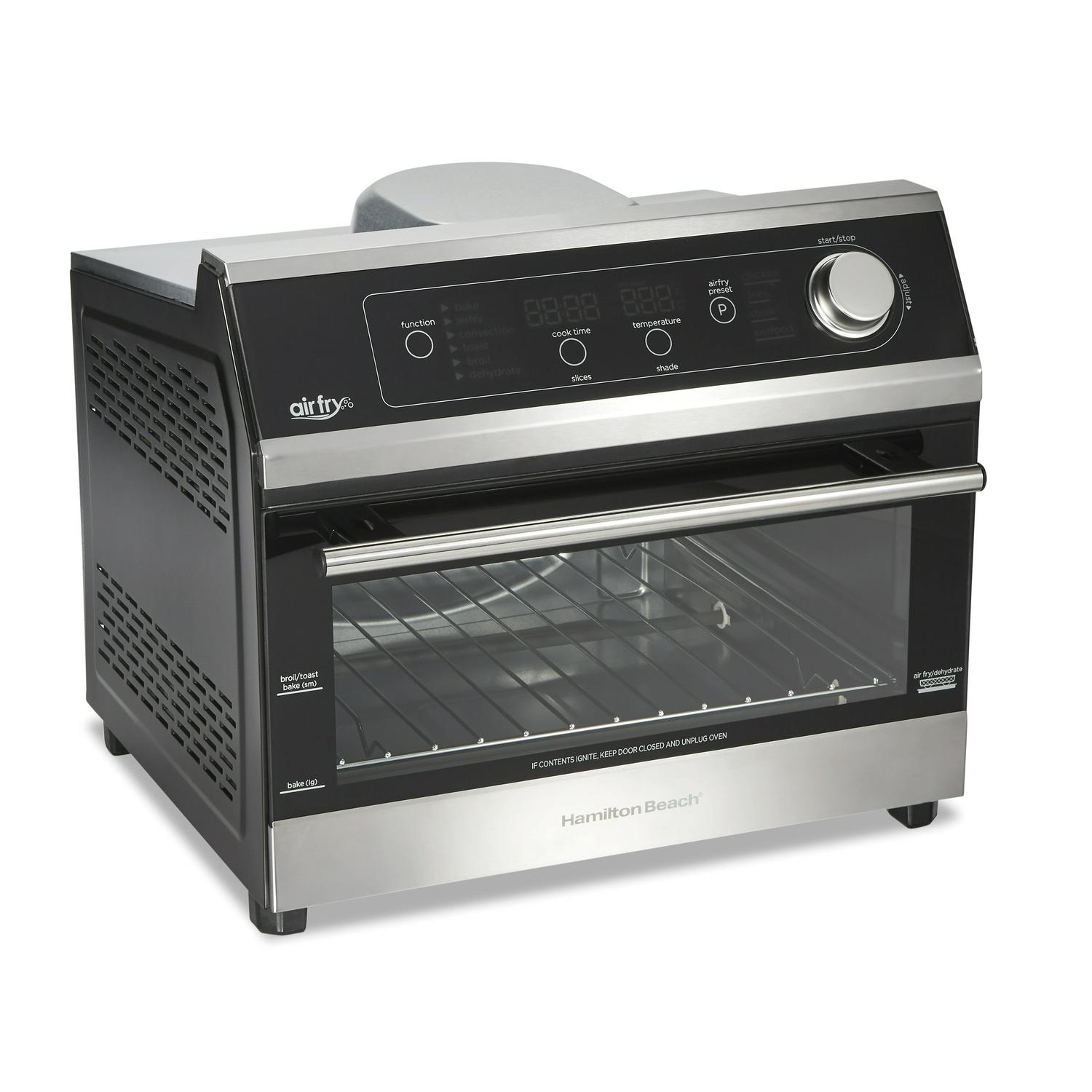 Hamilton Beach Air Fryer Toaster Oven 6 Slice Capacity Black with Stainless Steel Accents Model 31220  Crowdfused