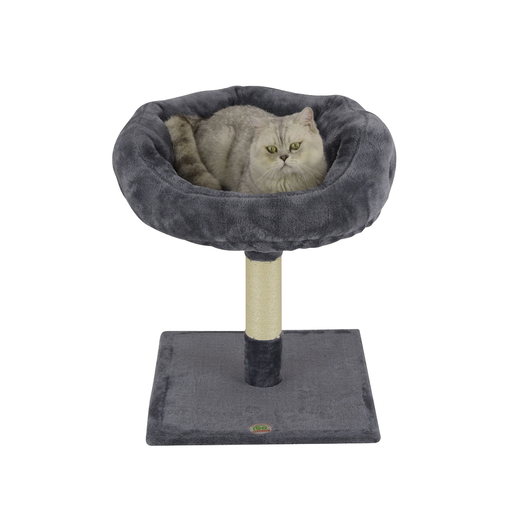 Go Pet Club Gray Cat Tree Perch with Sisal Scratching Post， 24