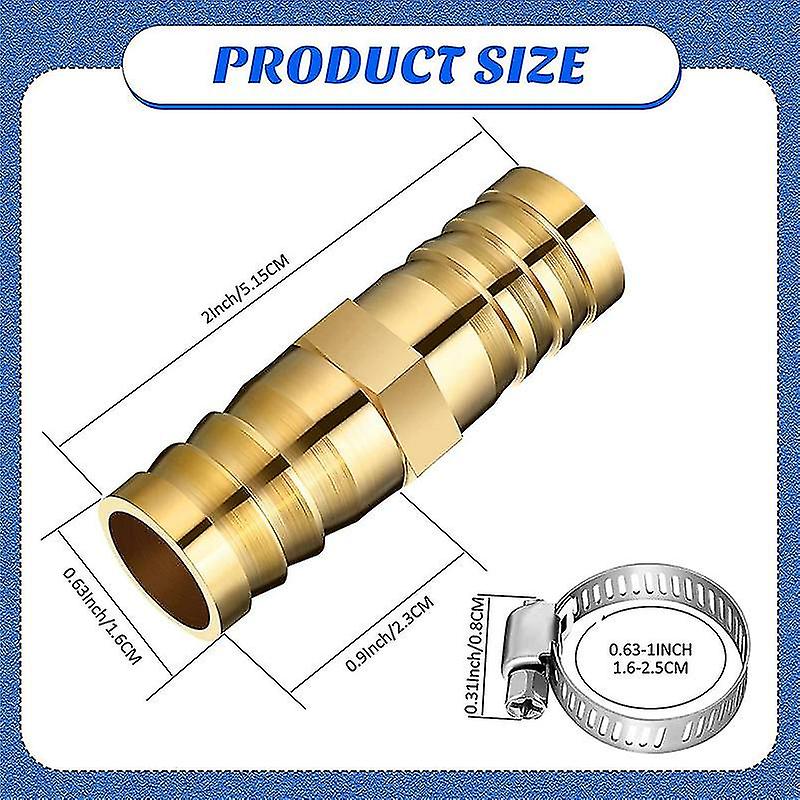 12 Pieces Hose Repair Connectors With Claps Brass Garden Hose Repair Kit Fitting Water Hose Repair