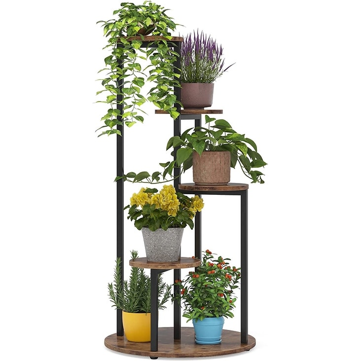 4 Tier Plant Stand Indoor  Tall Wood Plant Shelf Holders   19.68”L* 19.68”W* 40.94”H