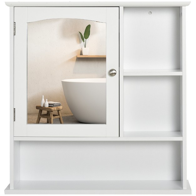 Kleankin Bathroom Medicine Cabinet With Mirror Wall mounted Bathroom Cabinet With Adjustable Shelf For Living Room And Laundry Room