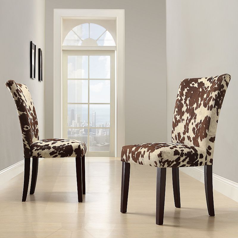 HomeVance 2-pc. Parson Cowhide Print Side Chair Set