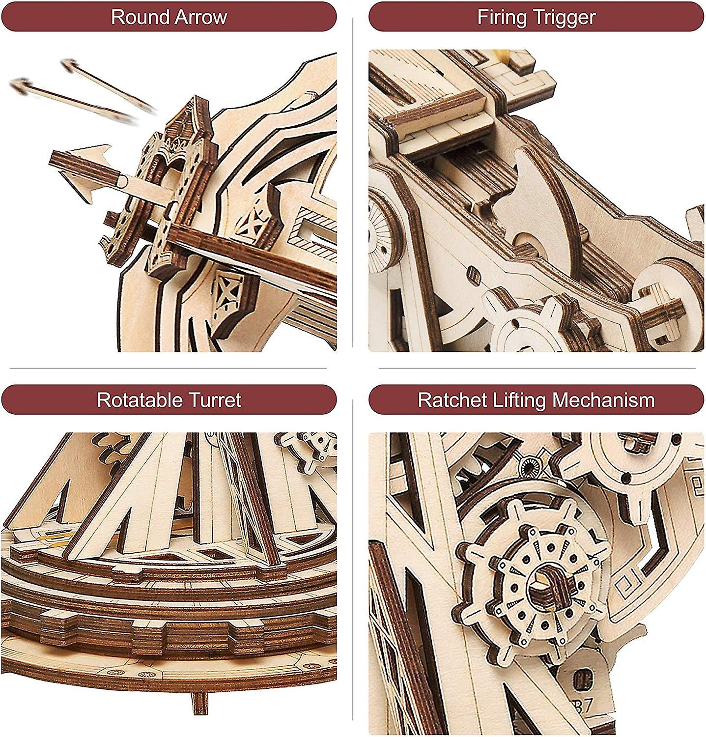 Rowood 3d Puzzles For Adults Teens， Diy Catapult Mechanical Wooden Model Kits To Build， Birthday Choice