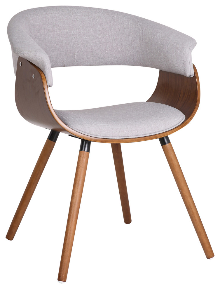 Fabric and Wood Accent Chair   Midcentury   Dining Chairs   by WHI  Houzz