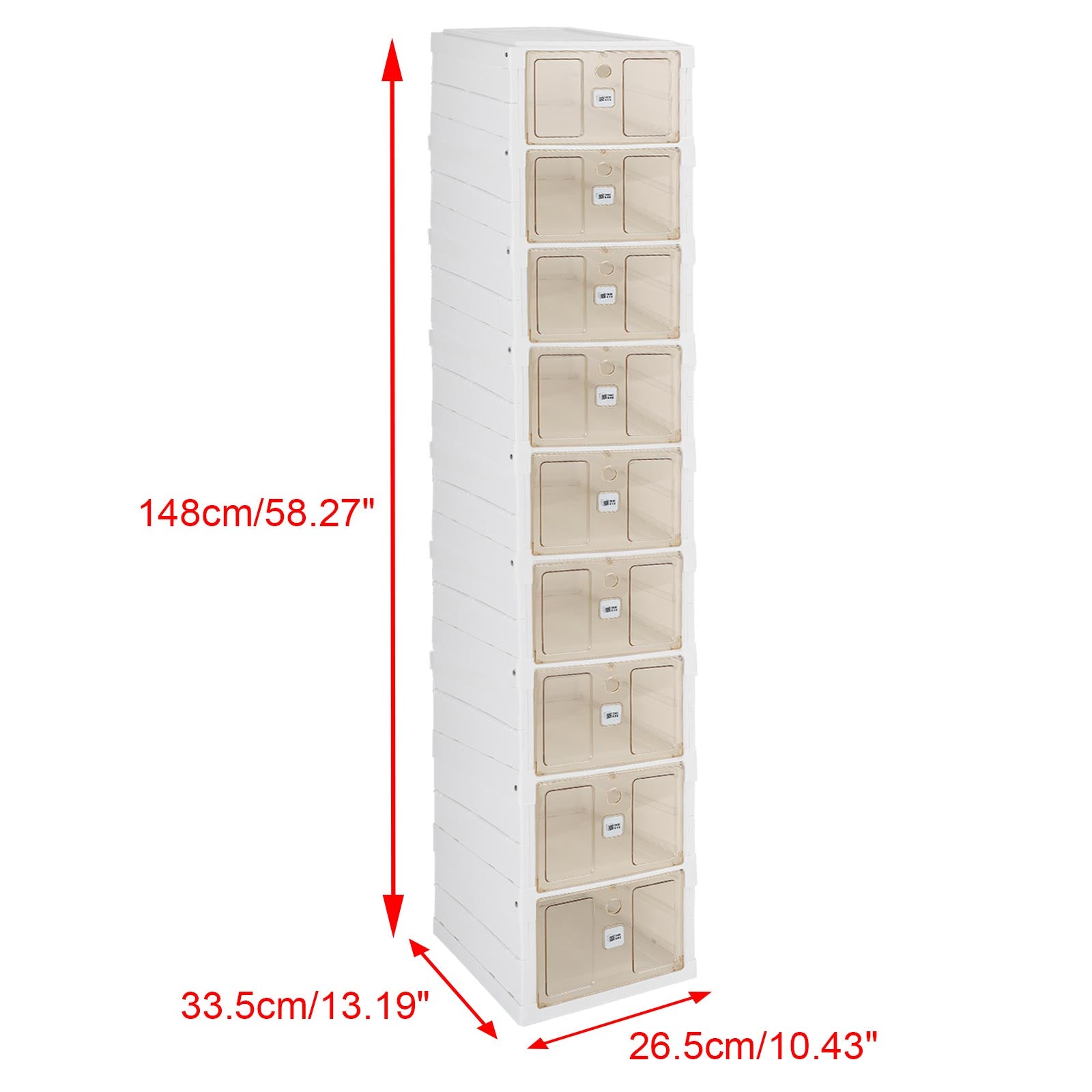 Shoes Box Installation-free Organizer Containers Drawer with Lids, Sneaker Storage Cabinet, Space Saving Bins Shoes Rack for Closet, Entryway, Room