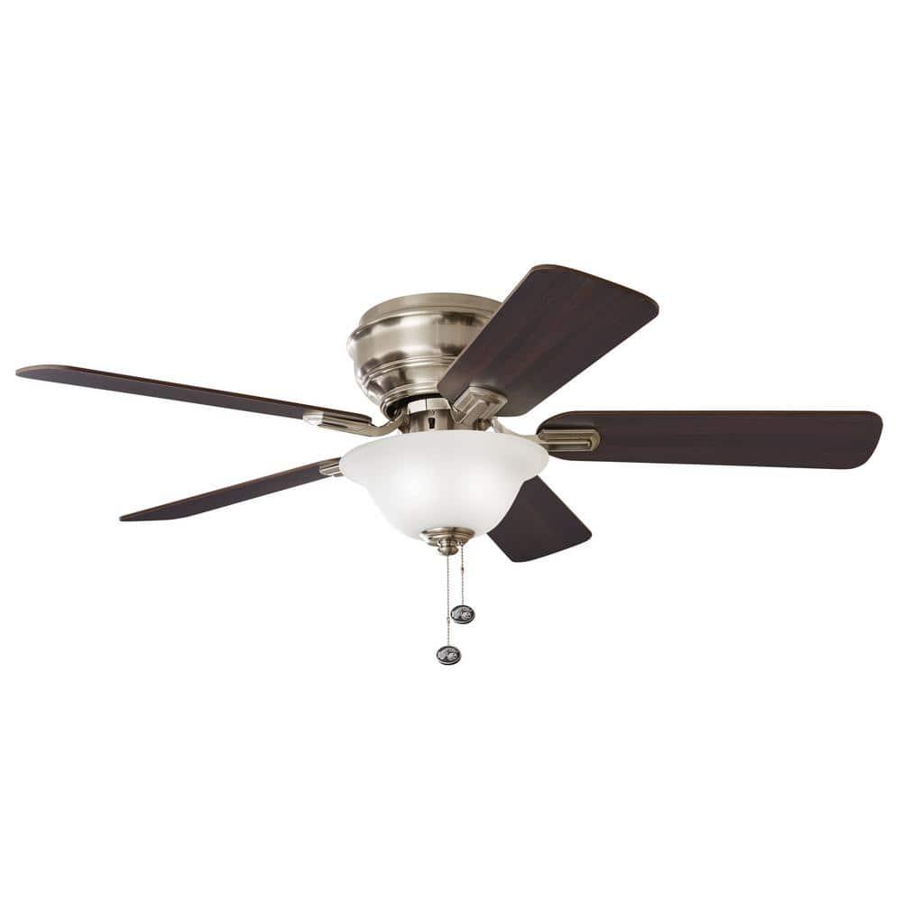 Hampton Bay Hawkins II 44 in LED Brushed Nickel Ceiling Fan with Light