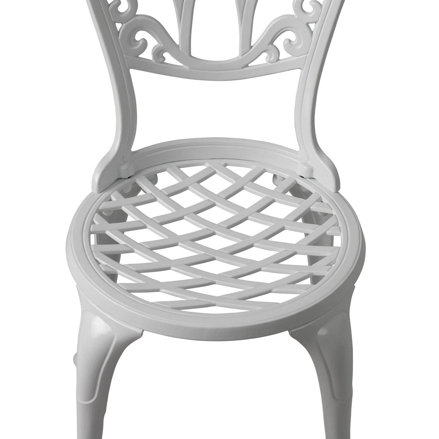 Patio Sense Palisade Aluminum Bistro Set in White