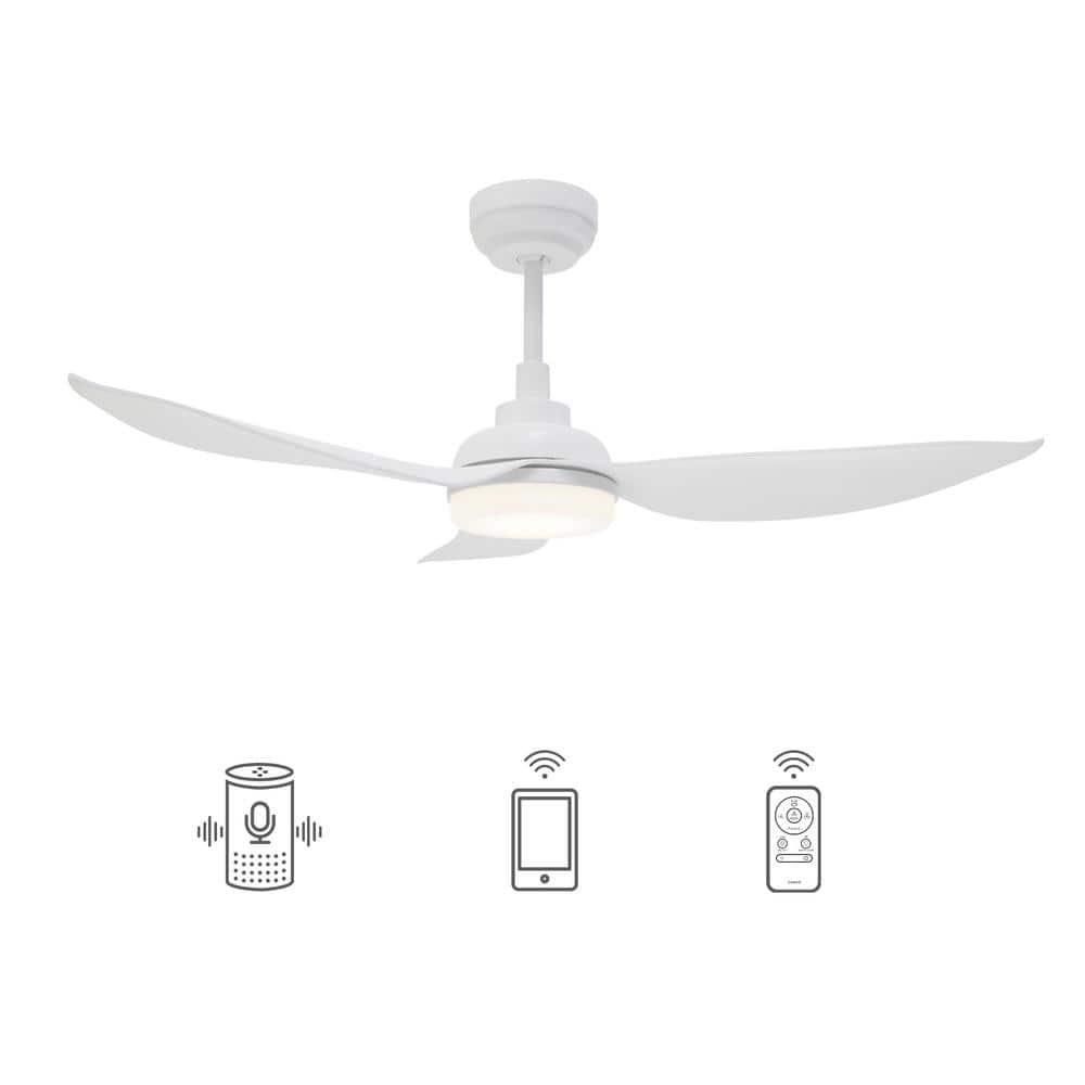 CARRO Daisy 45 in LED IndoorOutdoor White Smart Ceiling Fan Dimmable Light and Remote Works with AlexaGoogle HomeSiri