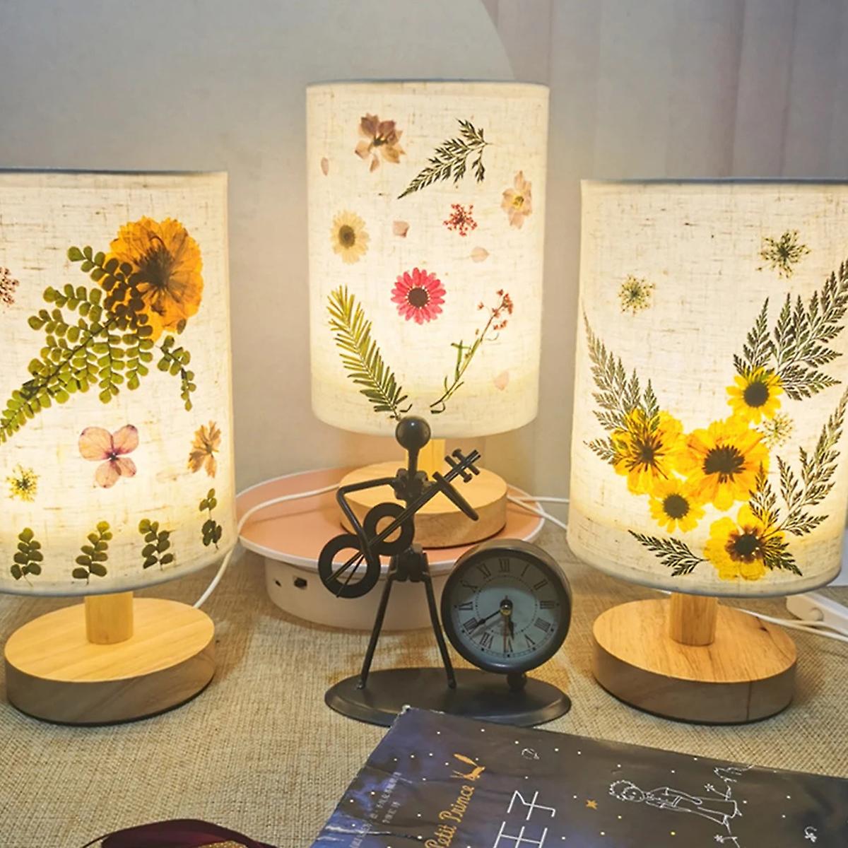 Handmade Plant Pressed Flower Table Lamp， Diy Bedroom Embossing Lamp， Personalised Flower Craft Kit， Birthday Christmas Valentine's Gift