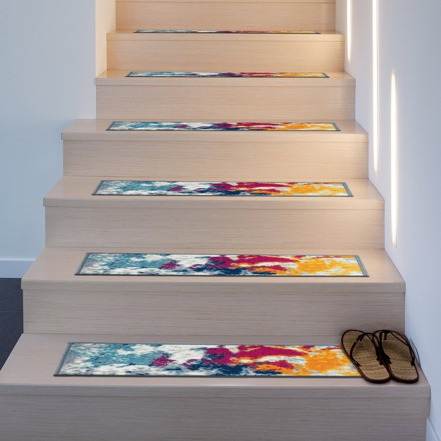 World Rug Gallery Modern Abstract Non slip Stair Treads