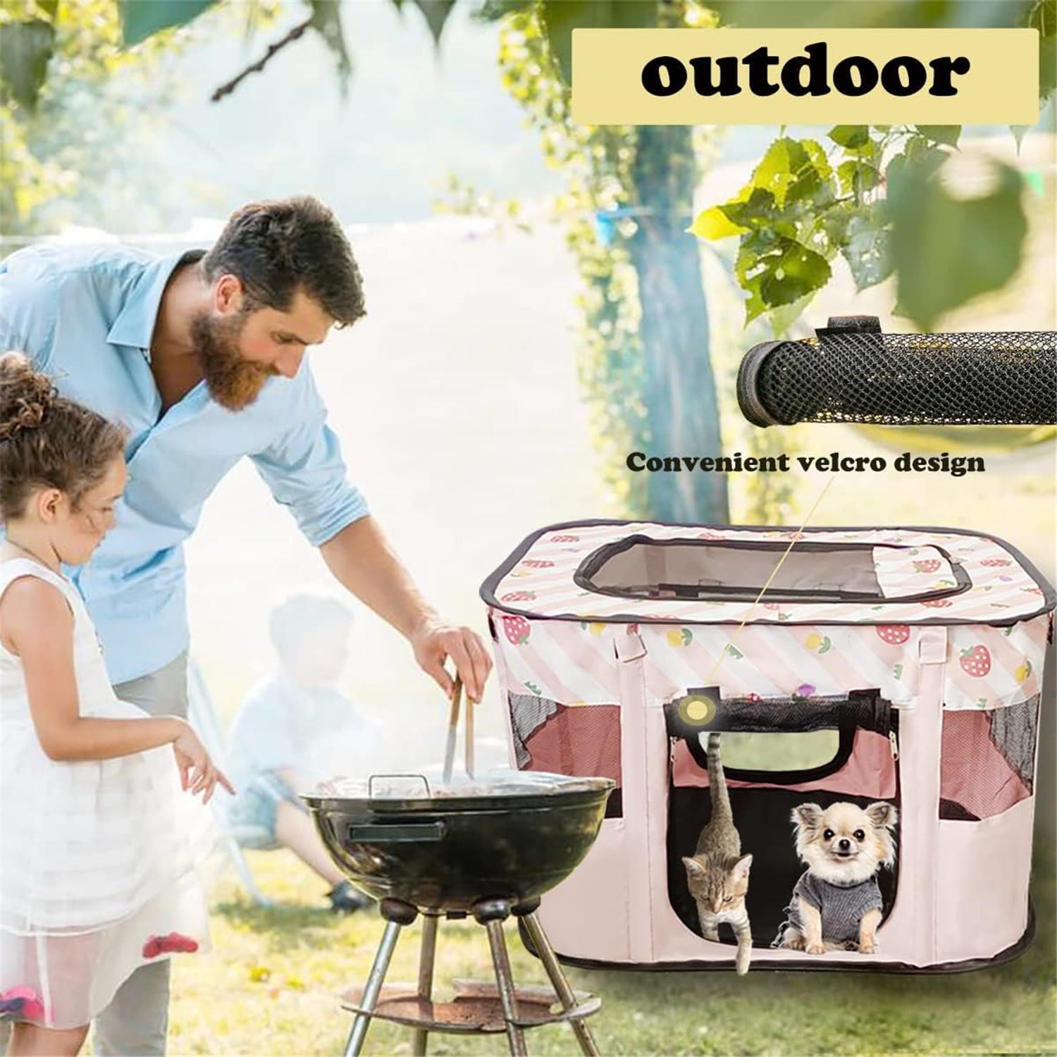 Cat Tent Outdoor， Pet Enclosure Tent Suitable for Cats and Small Animals， Indoor Playpen Portable Exercise Tent with Carry Bag