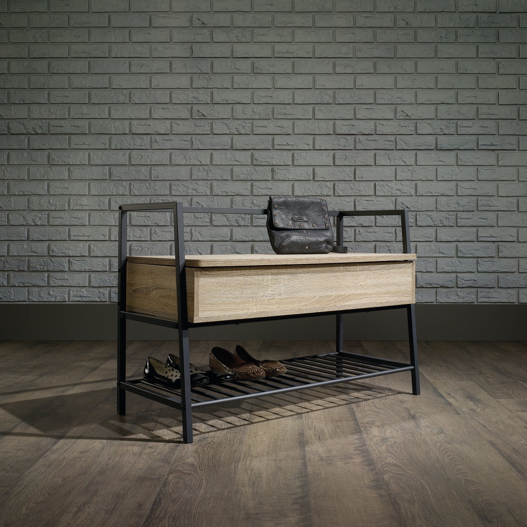 Curiod Storage Bench, Charter Oak Finish