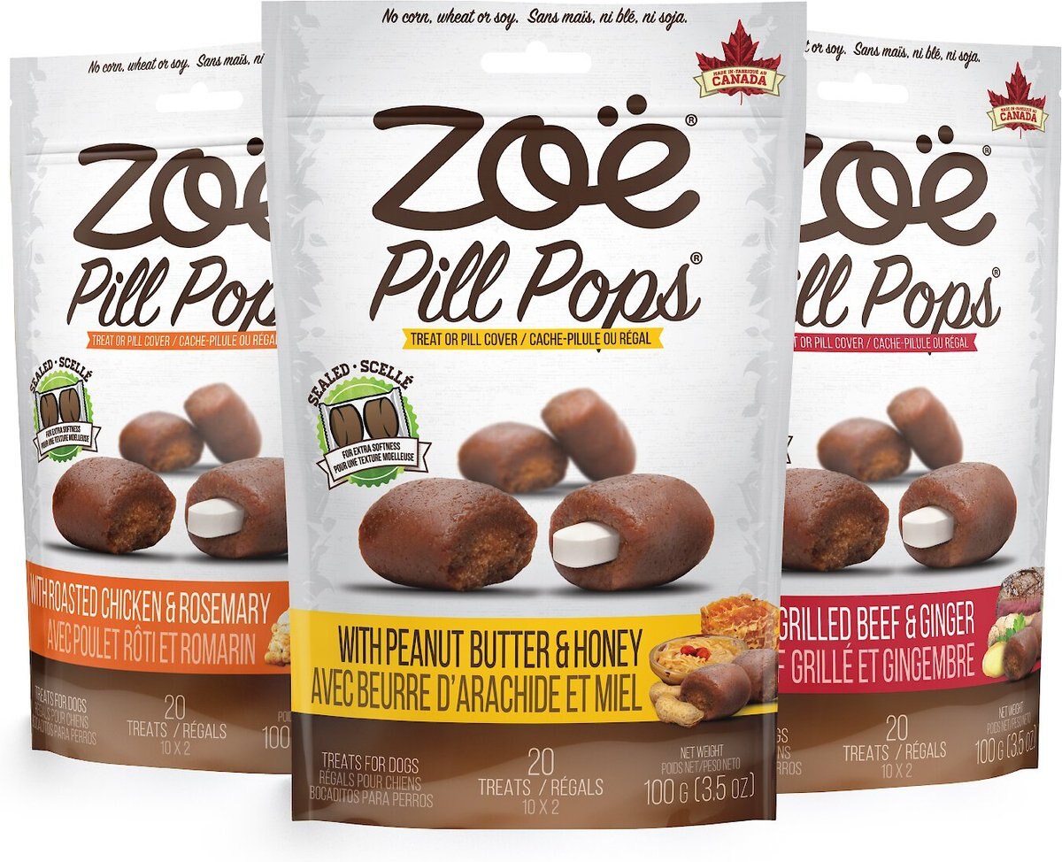 Zoe Pill Pops Peanut Butter with Honey Dog Treats