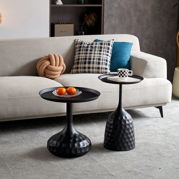 Unique Wine Cup Shape Metal Side Table， Small Sofa Table， Simple Style Modern End Table， Living Room Side Table