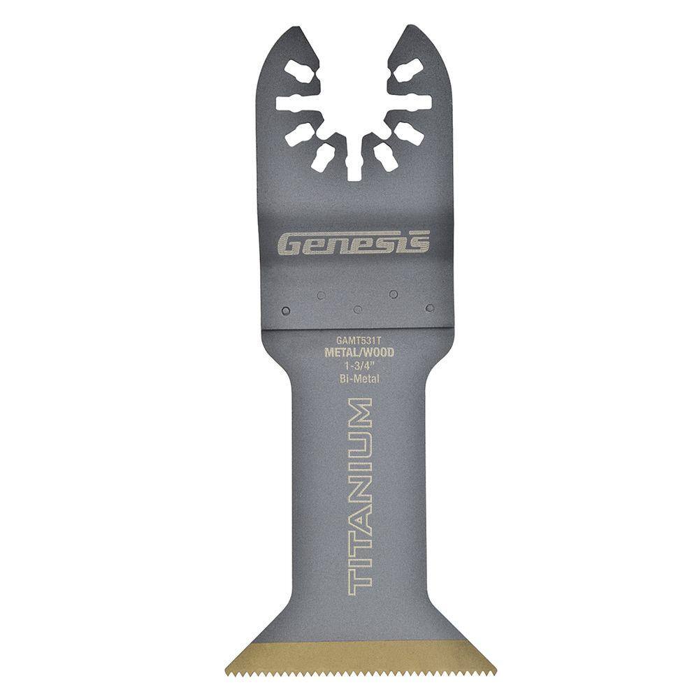 Genesis Universal 1-34 in. Quick-Fit Titanium-Coated Bi-Metal Oscillating Multi-Tool Quick-Release Flush Cut Blade GAMT531T