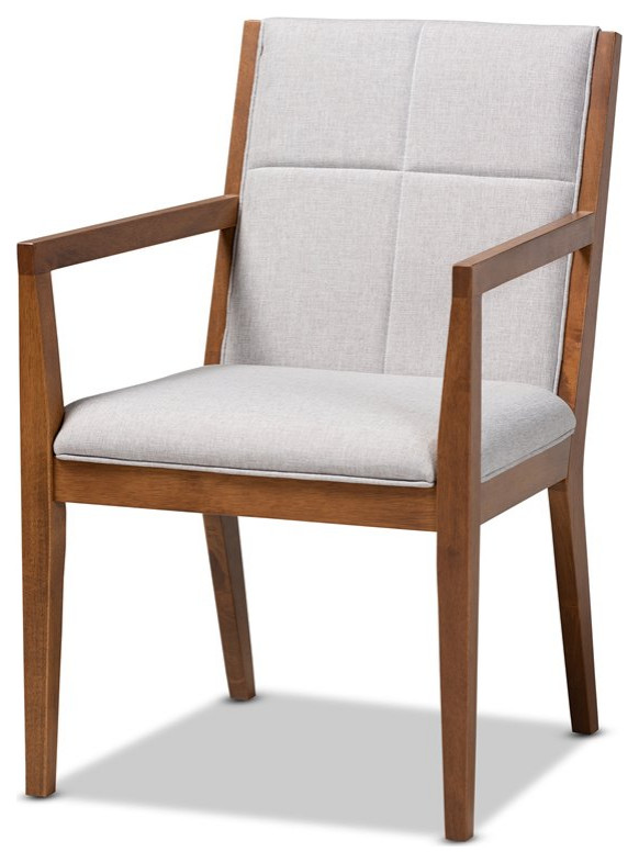 Baxton Studio Theresa Grayish Beige Upholstered Wood Accent Chair (Set of 2)   Midcentury   Armchairs And Accent Chairs   by Homesquare  Houzz