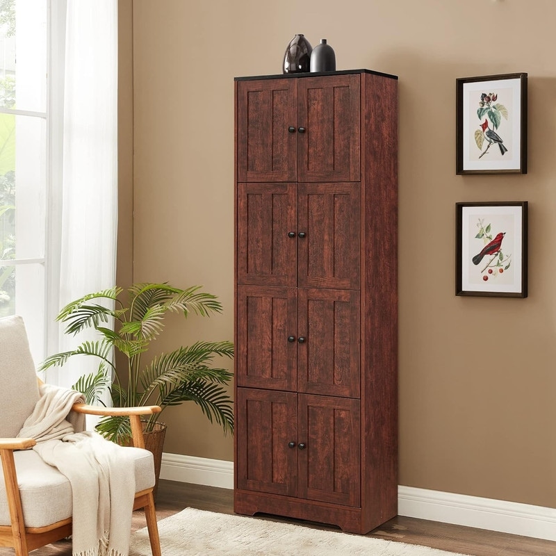 72.4'' Tall Storage Cabinet with 8 Doors and 4 Shelves