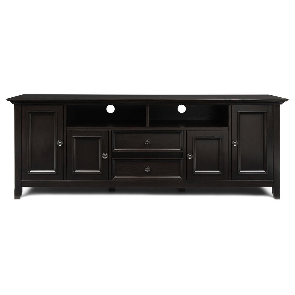 WYNDENHALL Halifax SOLID WOOD 72 inch Wide Transitional TV Media Stand For TVs up to 80 inches   72\