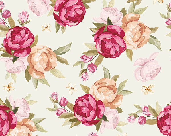 Beautiful Colour Peony Pattern Wall Mural