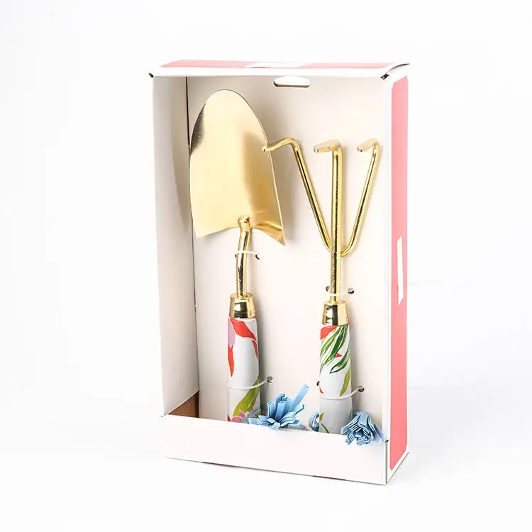 Multi purpose mini garden wedding hoe and narrow garden hand digging trowel set