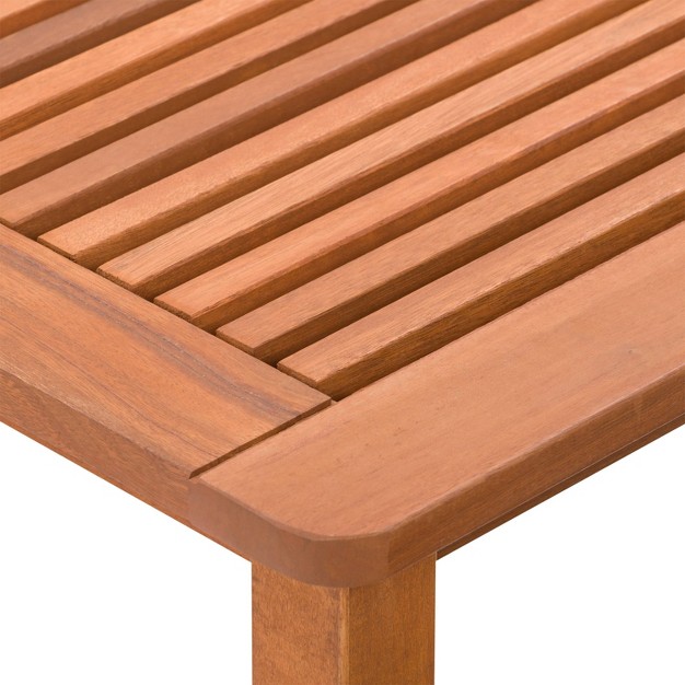 Miramar Square Hardwood Outdoor Side Table Cinnamon Brown Corliving