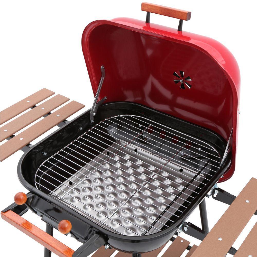 Americana Swinger Charcoal Grill in Red