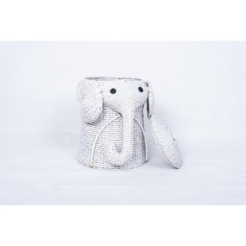 Home Decorators Collection Elephant White Woven Basket with Lid (16