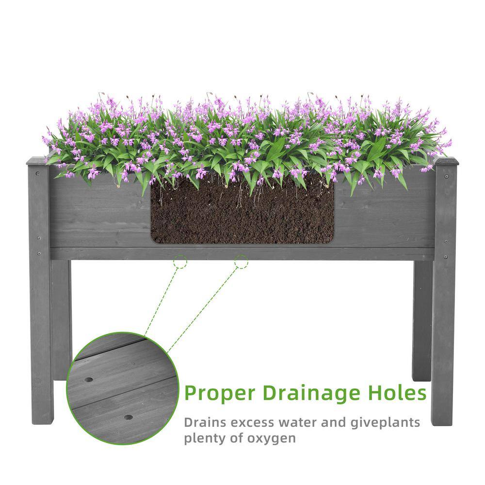 Tunearary Wooden Raised Garden Planter Bed Kit Planter Box for Vegetables Flowers Herbs with Drainage Holes T1039HZ04