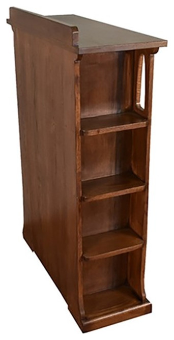 Crafters and Weavers Arts and Crafts Wood Bookcase w/ Side Shelves in Walnut   Craftsman   Bookcases   by Homesquare  Houzz