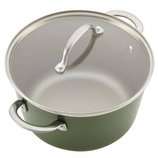 Ayesha Curry Ayesha Home Collection Porcelain Enamel Nonstick Cookware Set 10-Piece Basil Green 10295