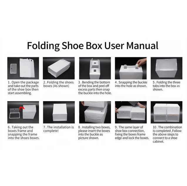 TFCFL 20 Pcs Shoe Box Storage Sneaker Cases Organizer Stackable Foldable Plastic Boxes