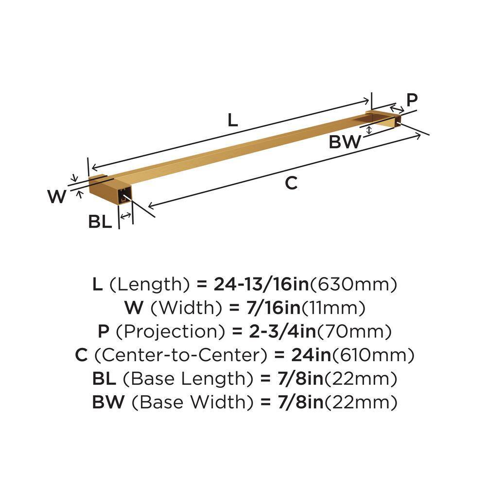 Amerock Monument 24 in. (610 mm) L Towel Bar in Champagne Bronze BH36084CZ