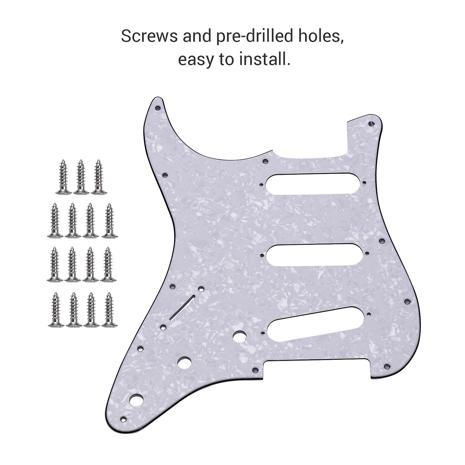 1 Pickguard 11 Screws White Pearl