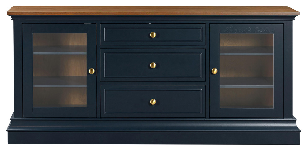 Hudson Blue Entertainment Center   Contemporary   Entertainment Centers And Tv Stands   by First of a Kind USA Inc  Houzz