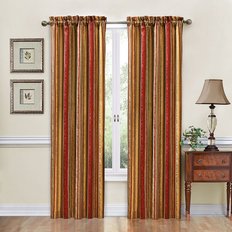 Traditions by Waverly 1-Panel Stripe Ensemble Window Curtain