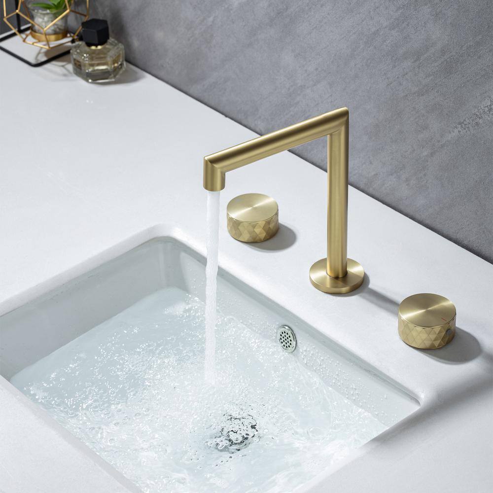 GIVING TREE 2-Handle Deck-Mount Modern Roman Tub Faucet Trim Kit with New Fashion Switch in Brushed Brass HDLTGY0004