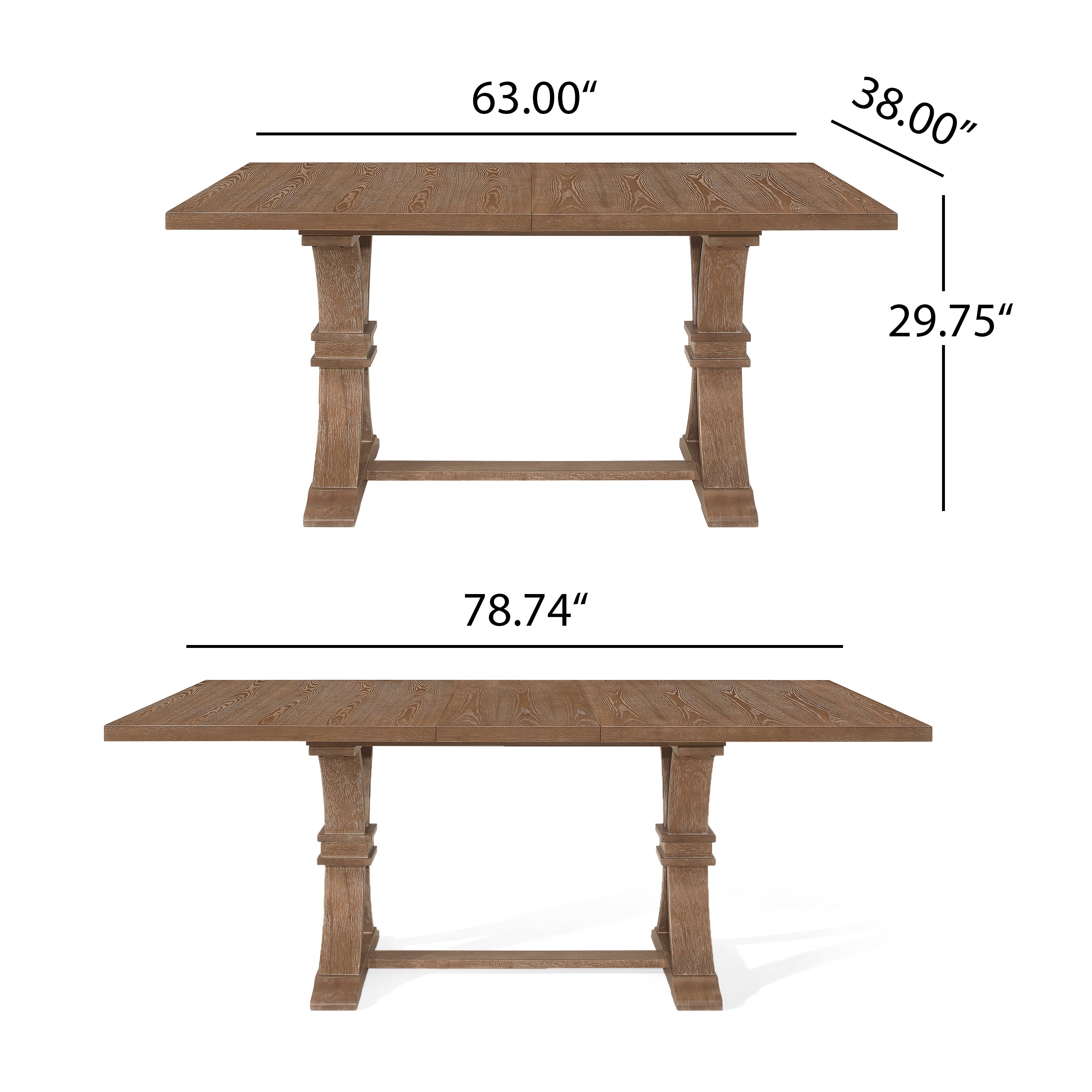 Aisenbrey French Country Fabric Upholstered Wood 7 Piece Expandable Dining Set