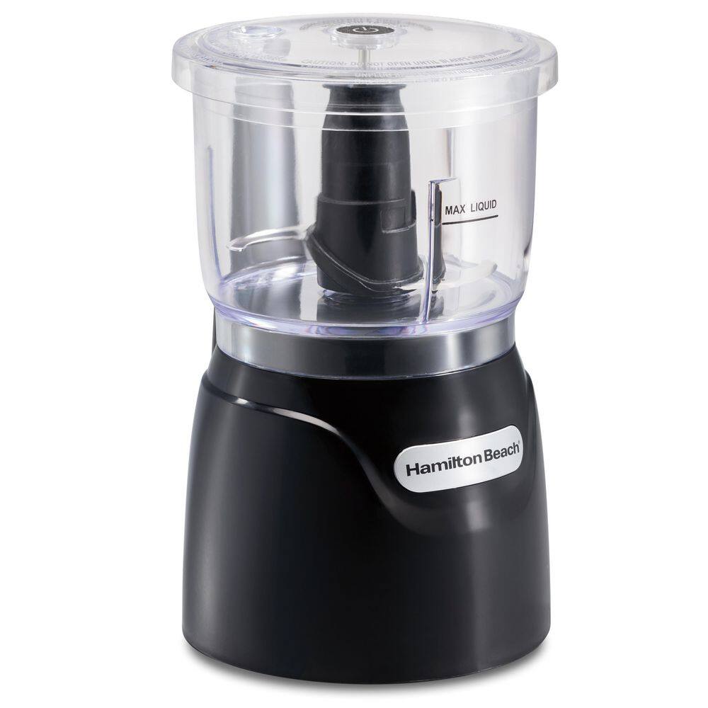 Hamilton Beach 3-Cup 1-Speed Black Stack and Press Food Processor 72850