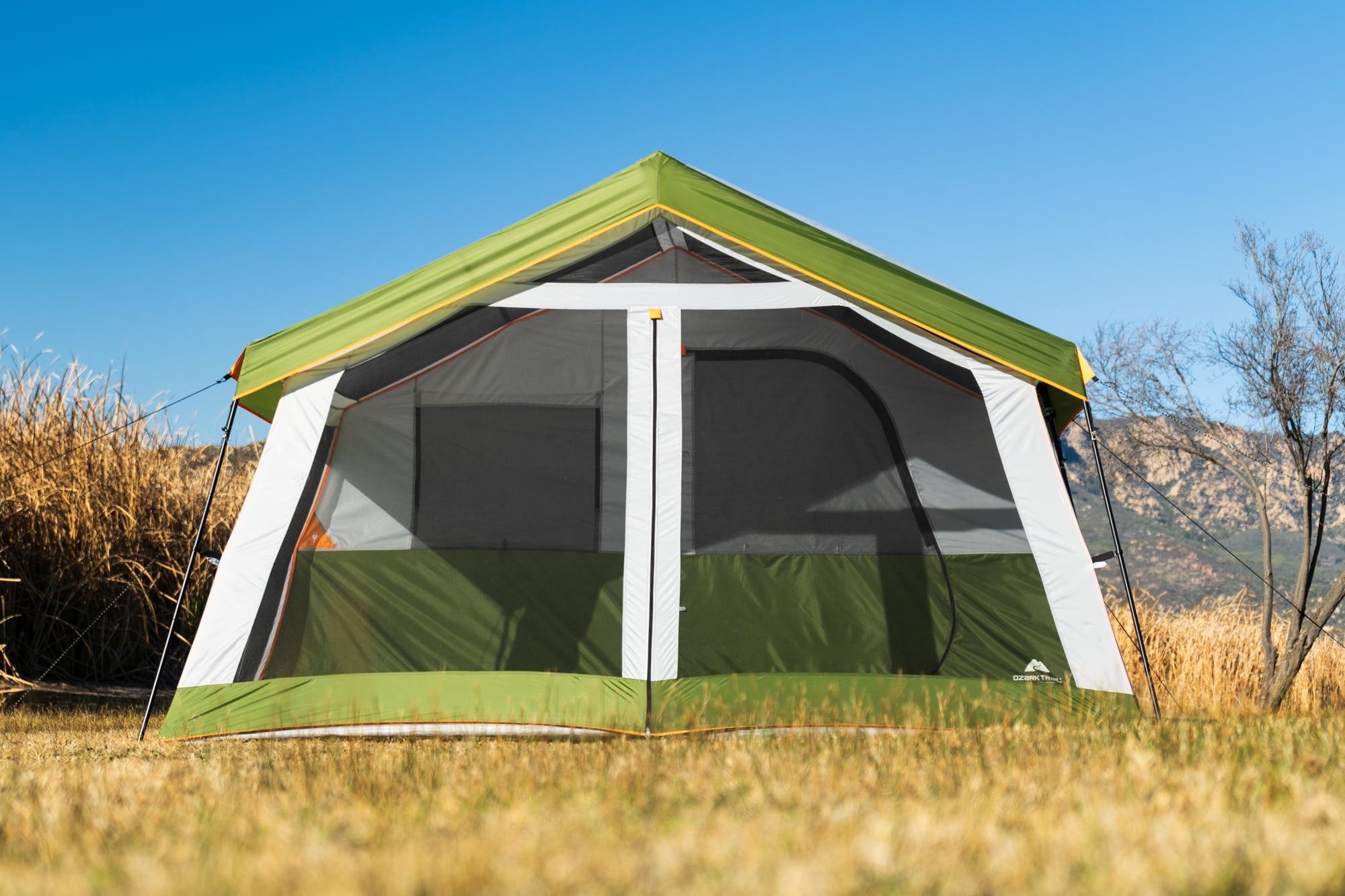 Ozark Trail 8-Person Family Cabin Tent 1 Room with Screen Porch, Green