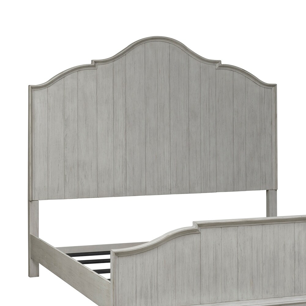 Farmhouse Reimagined Antique White with Chestnut King Panel Headboard