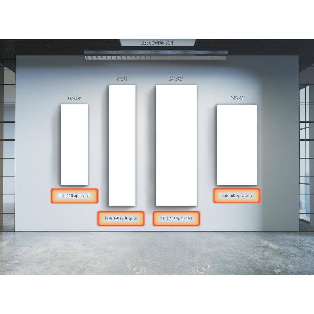 Heat Storm Glass Heater 500-Watt Radiant Wall Hanging Decorative Glass Heat Panel - White HS-1648-V101