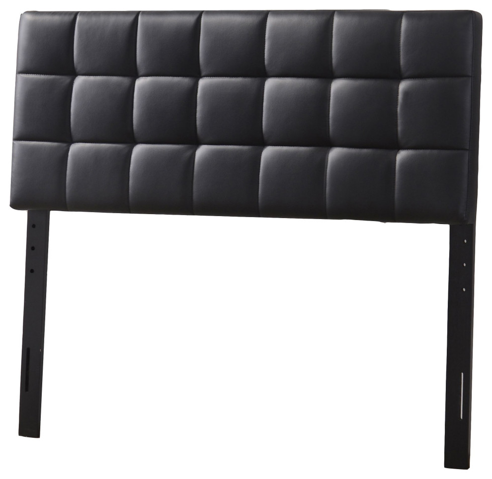 Varya Tufted Faux Leather Upholstered Panel Headboard   Transitional   Headboards   by Uptown Modern  Houzz