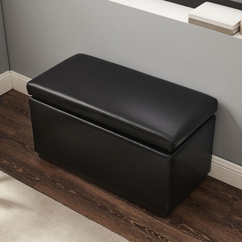 Linon Blanche Rectangle Storage Ottoman