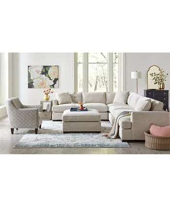 Furniture CLOSEOUT! Juliam 4-Pc. Fabric Open L Shape Sectional Sofa