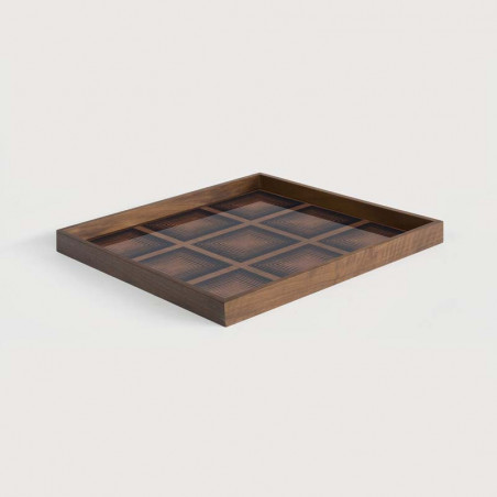 Plateau L Ink Squares Glass Tray Ethnicraft - Plateau - Decoration - GRIIN