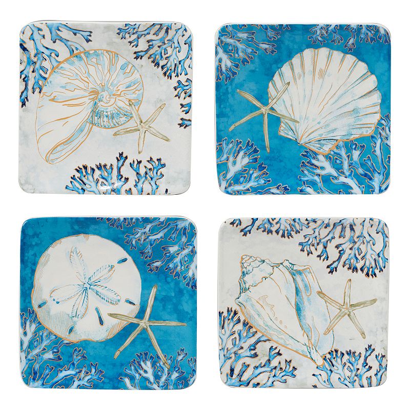 Certified International Playa Shells 4-pc. Canape Plate Set